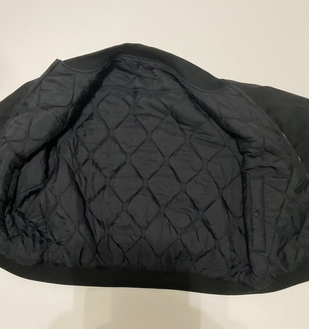 Lululemon Mens Reversible Insulated Bomber Jacket Black Quilted Full Zip Large